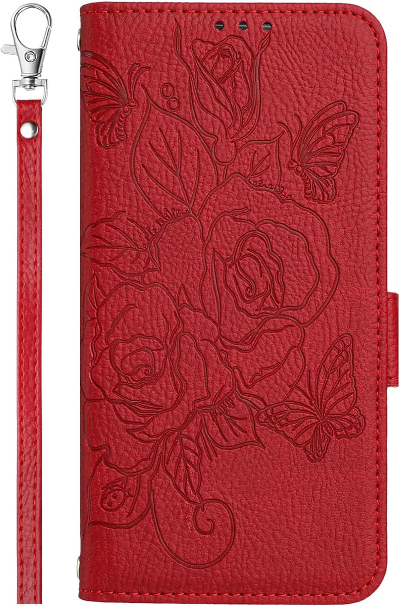 Google Pixel 9 Pro Roses Pattern PU Leather Flip Case Closure Wallet Case - Green - Gorilla Cases