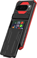 Google Pixel 9 Pro Wallet Case Credit Card Holder Stand Protective Phone Case - Black