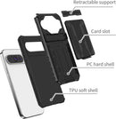 Google Pixel 9 Pro Wallet Case Credit Card Holder Stand Protective Phone Case - Black