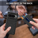 Google Pixel 9 Pro Wallet Case Credit Card Holder Stand Protective Phone Case - Black