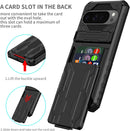 Google Pixel 9 Pro Wallet Case Credit Card Holder Stand Protective Phone Case - Black