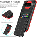 Google Pixel 9 Pro Wallet Case Credit Card Holder Stand Protective Phone Case - Black