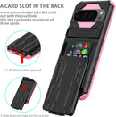 Google Pixel 9 Pro Wallet Case Credit Card Holder Stand Protective Phone Case - Black