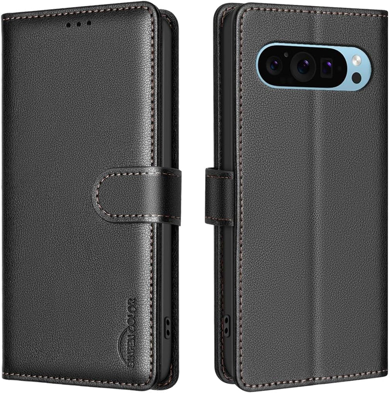 Google Pixel 9 Pro Wallet Case Magnetic Shockproof Flip Cover, Blue - Gorilla Cases