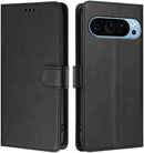 Google Pixel 9 Pro XL Card Holder Stand Shockproof TPU Interior Case Protective Flip Cover Black YBW
