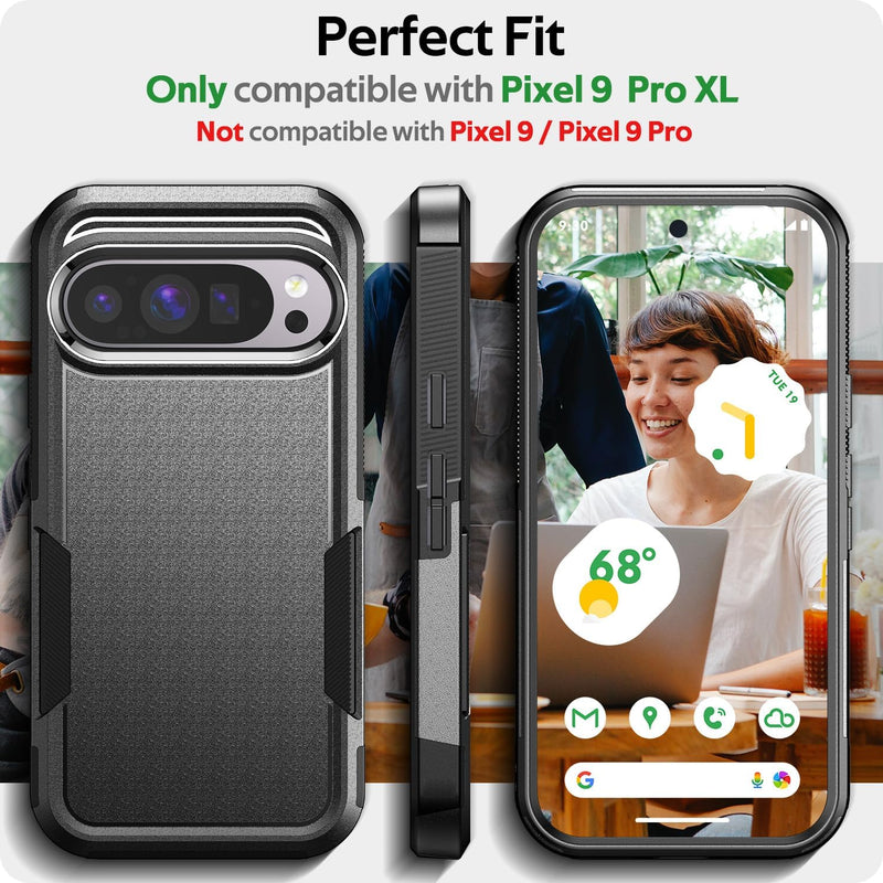 Google Pixel 9 Pro XL Case Heavy Duty Shockproo Protection Phone Case Cover Black - Gorilla Cases