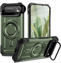 Google Pixel 9 Pro XL Screen & Lens Protector Heavy - Duty Shockproof Kickstand Case