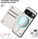 Google Pixel 9 Pro XL Wallet Holder Compatible Credit Card Slots PU Leather Phone Case Rose Gold