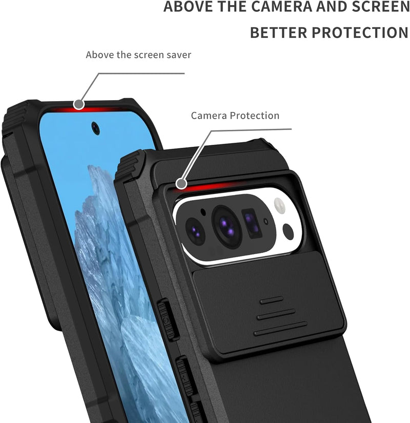 Google Pixel 9/Pixel 9 Pro Case Slide Camera Cover Protective Phone Case - Gorilla Cases