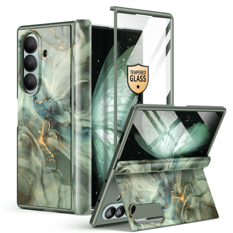 GVIEWIN for Samsung Galaxy Z Fold 7 Case with Privacy Screen Protector [Compatible with Magsafe][Built - in Kickstand] Magnetic Full - Body Hinge Protection Slim Phone Case for Z Fold 7, Quicksand/Purple