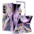 GVIEWIN for Samsung Galaxy Z Fold 7 Case with Privacy Screen Protector [Compatible with Magsafe][Built - in Kickstand] Magnetic Full - Body Hinge Protection Slim Phone Case for Z Fold 7, Quicksand/Purple