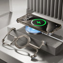 Military grade shockproof slim iPhone 16 Pro Max case with aluminum frame ring kickstand invisible protection