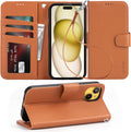 Case for iPhone 16 Pro Max with Card Holder + Wrist Strap, Flip Wallet Cover with Kickstand & Magnetic Closure
