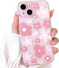 i Phone 16 Pro Max Case Cute Clear Oil Flower Floral Design Girls Shockproof Protective