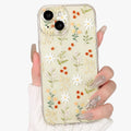 i Phone 16 Pro Max Case Cute Clear Oil Flower Floral Design Girls Shockproof Protective