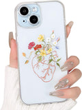i Phone 16 Pro Max Case Cute Clear Oil Flower Floral Design Girls Shockproof Protective - Gorilla Cases