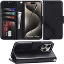 i Phone 16 Pro Max Plus Case Card Holder Wrist Strap Wallet Flip Cover
