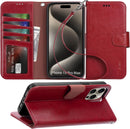 i Phone 16 Pro Max Plus Case Card Holder Wrist Strap Wallet Flip Cover