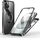 Magnetic Case for iPhone 16 Pro Max with 360° Full Body Protection, Double-Sided Tempered Glass