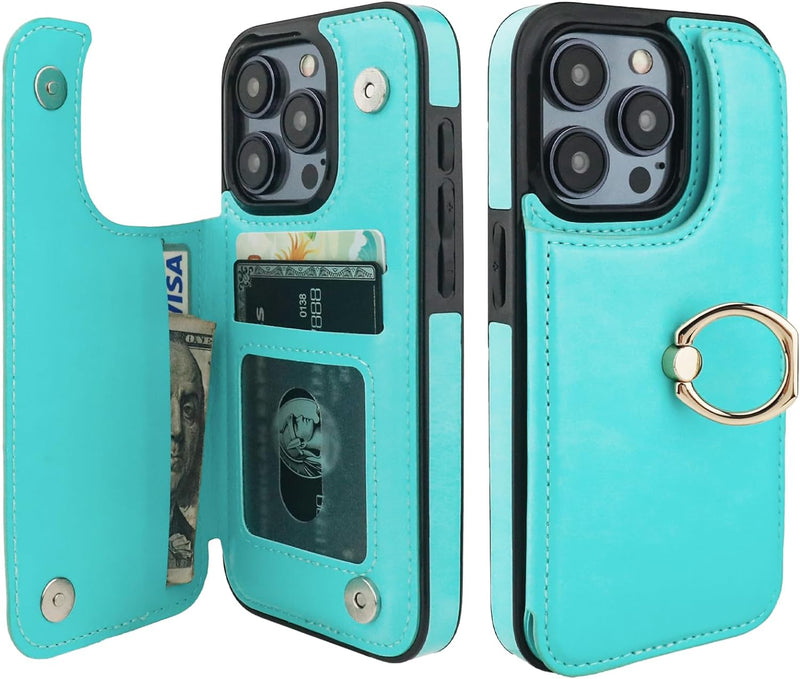 i Phone 16 Pro Max Wallet Case Card Holder Magnetic Clasp Shockproof Cover - Gorilla Cases