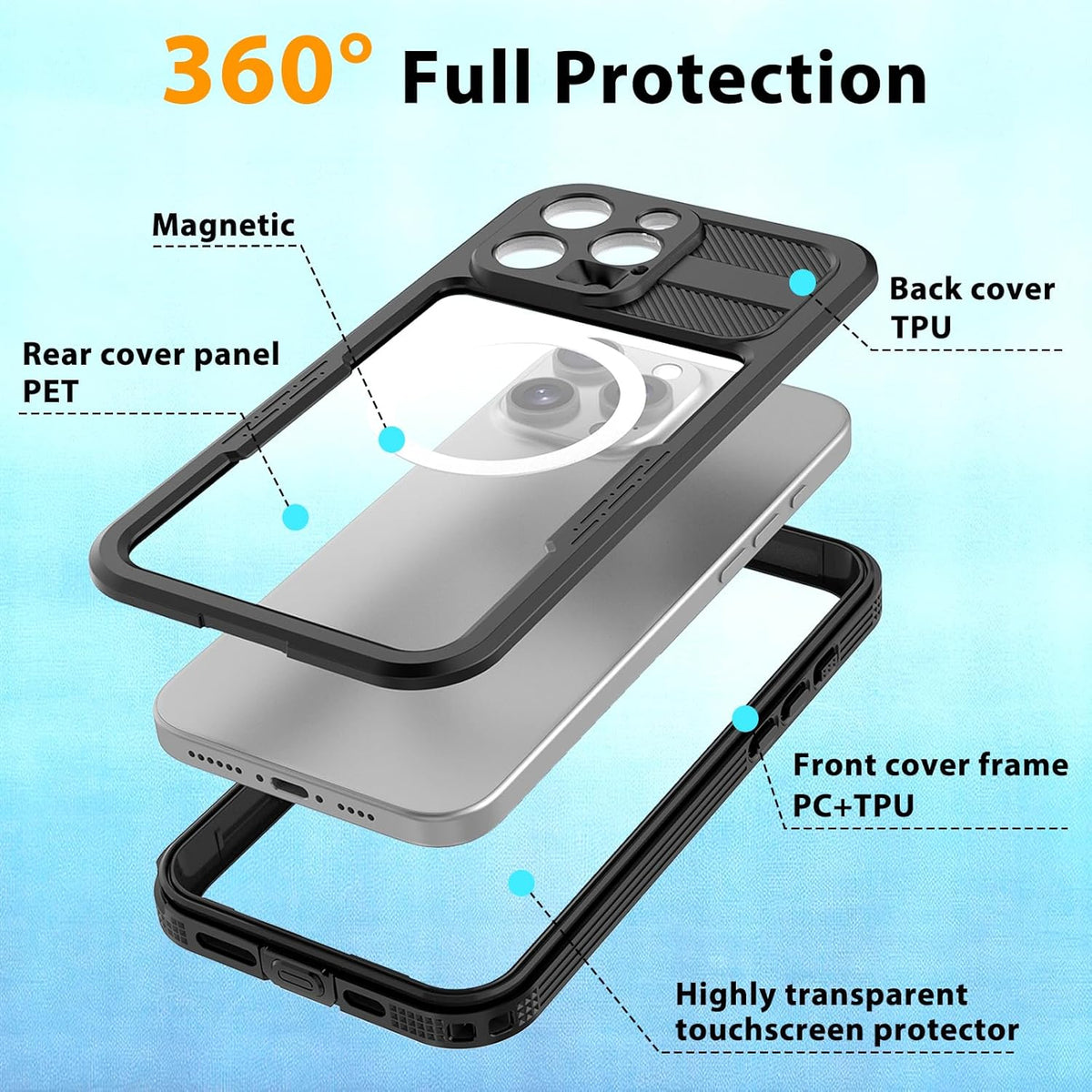 Lunivop Compatible With Google Pixel 9a Case 360° Metal Rotated - View #7