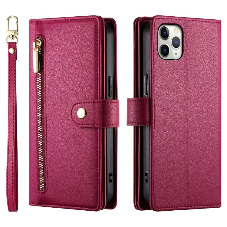 iPhone 11 Nine Card - slot Zipper Wallet Bag Leather Phone Case