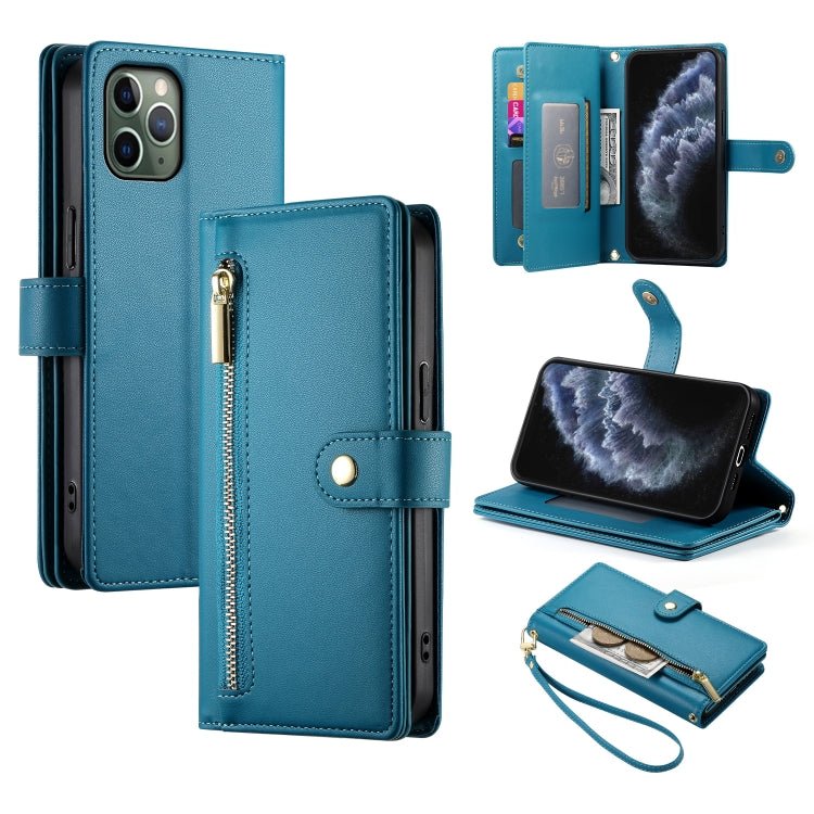 iPhone 11 Nine Card - slot Zipper Wallet Bag Leather Phone Case