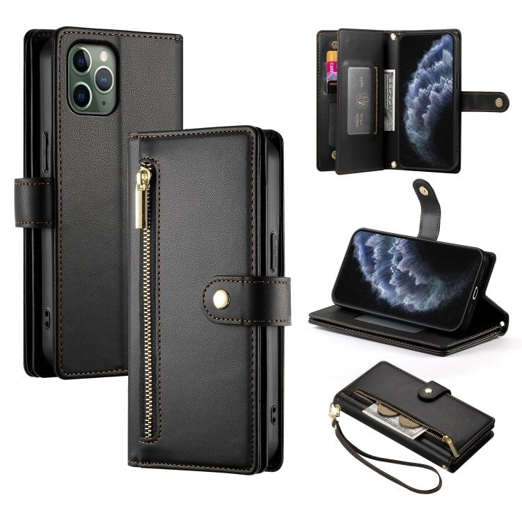 iPhone 11 Nine Card - slot Zipper Wallet Bag Leather Phone Case