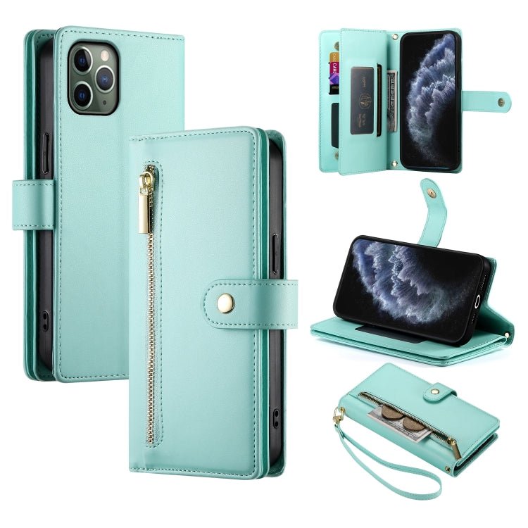 iPhone 11 Nine Card - slot Zipper Wallet Bag Leather Phone Case