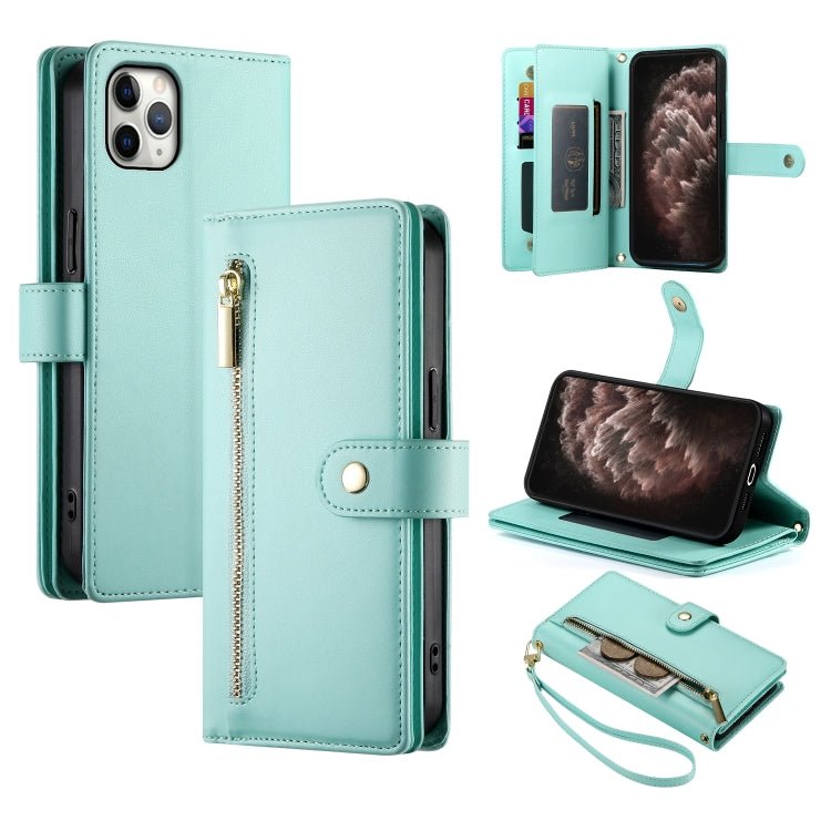 iPhone 11 Nine Card - slot Zipper Wallet Bag Leather Phone Case