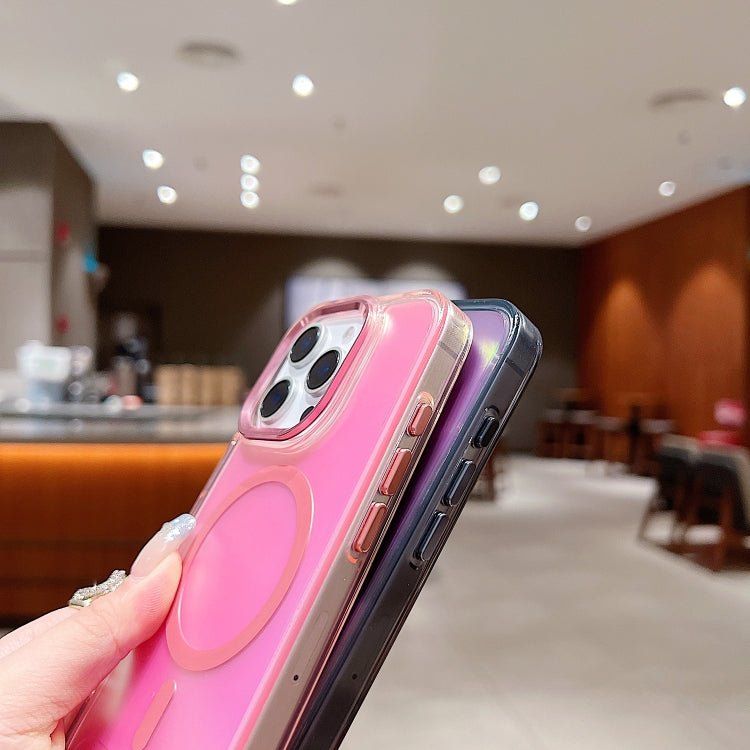 iPhone 11/12 Bright Shadow Magsafe Discoloration Phone Case with Wrist Strap