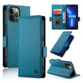 iPhone 12/13 Side Buckle Magnetic Frosted Leather Phone Case