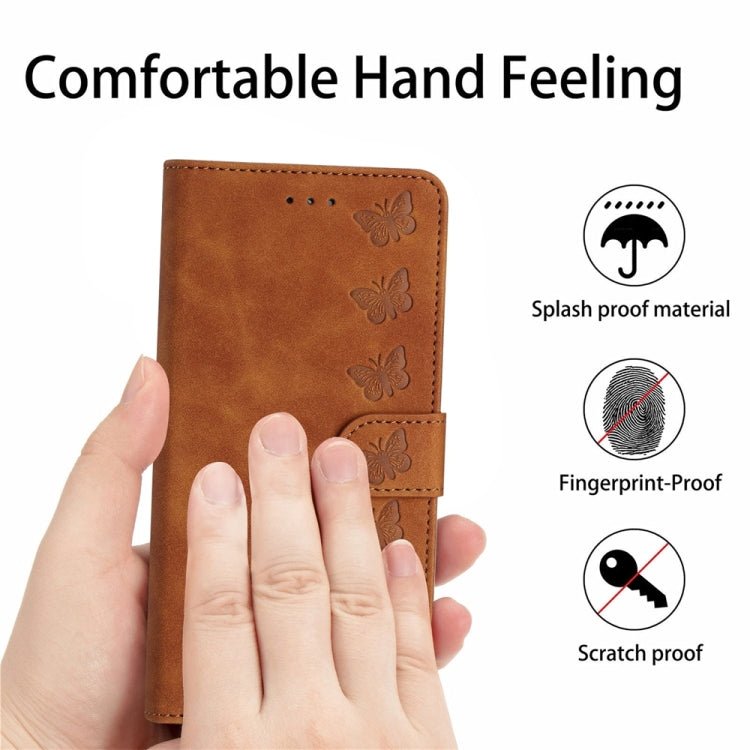 iPhone 12/13/14 Series Seven Butterflies Embossed Leather Phone Case