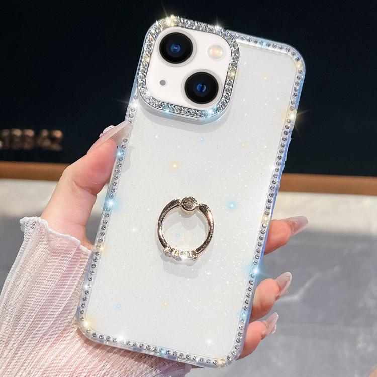iPhone 13/13 Pro Rhinestone Glitter TPU Ring Holder Anti - fall Phone Case