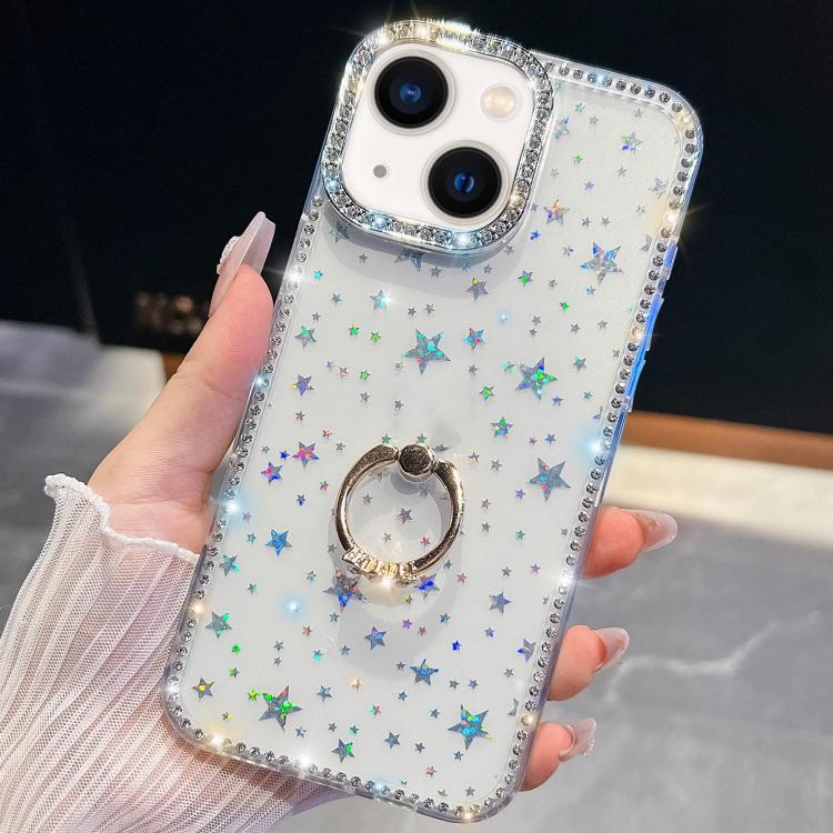 iPhone 13/13 Pro Rhinestone Glitter TPU Ring Holder Anti - fall Phone Case