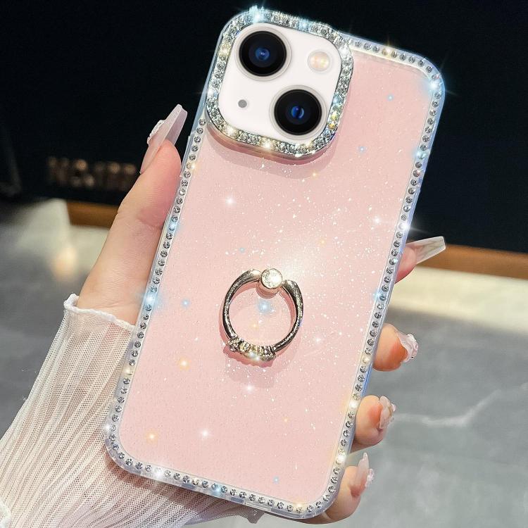iPhone 13/13 Pro Rhinestone Glitter TPU Ring Holder Anti - fall Phone Case