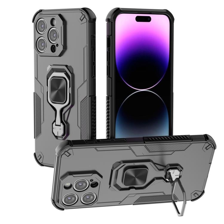 iPhone 13/14/15 Metal Kickstand TPU Hybrid PC Phone Case