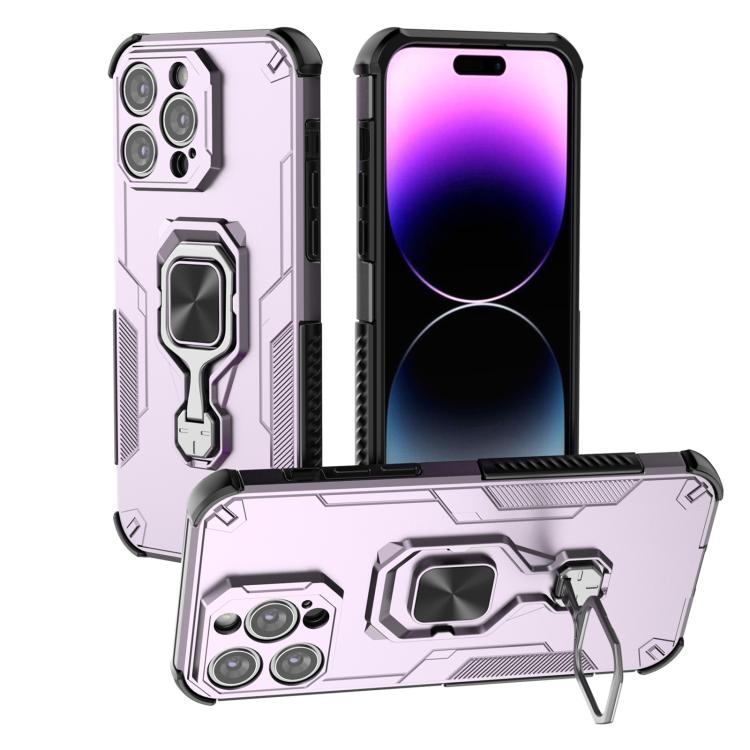 iPhone 13/14/15 Metal Kickstand TPU Hybrid PC Phone Case
