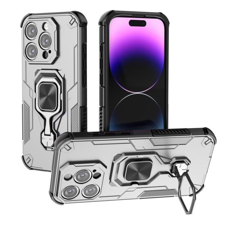 iPhone 13/14/15 Metal Kickstand TPU Hybrid PC Phone Case