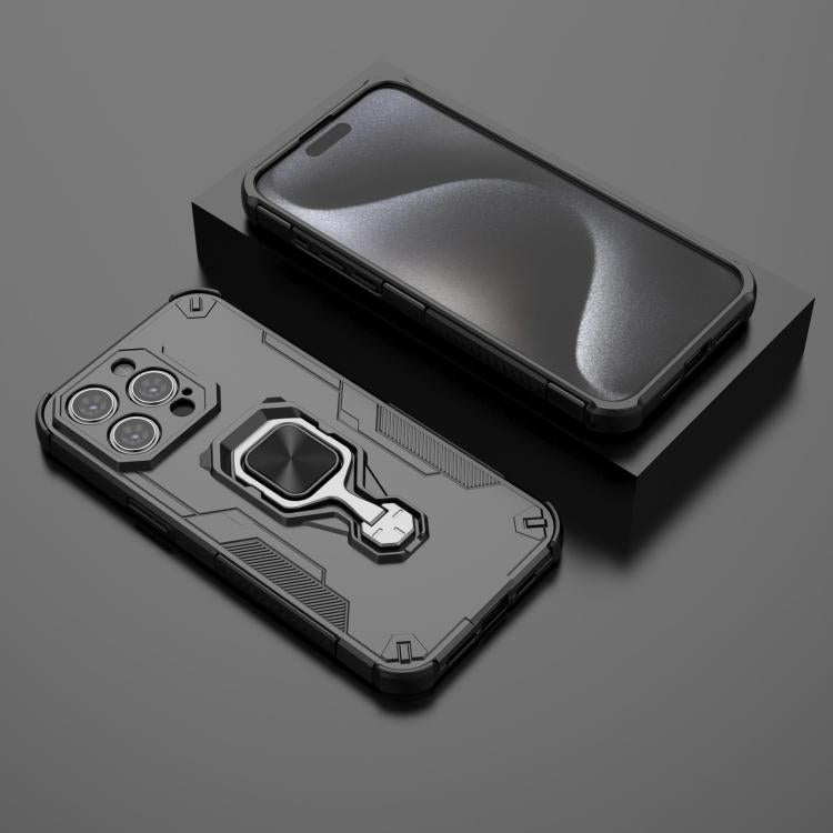 iPhone 13/14/15 Metal Kickstand TPU Hybrid PC Phone Case