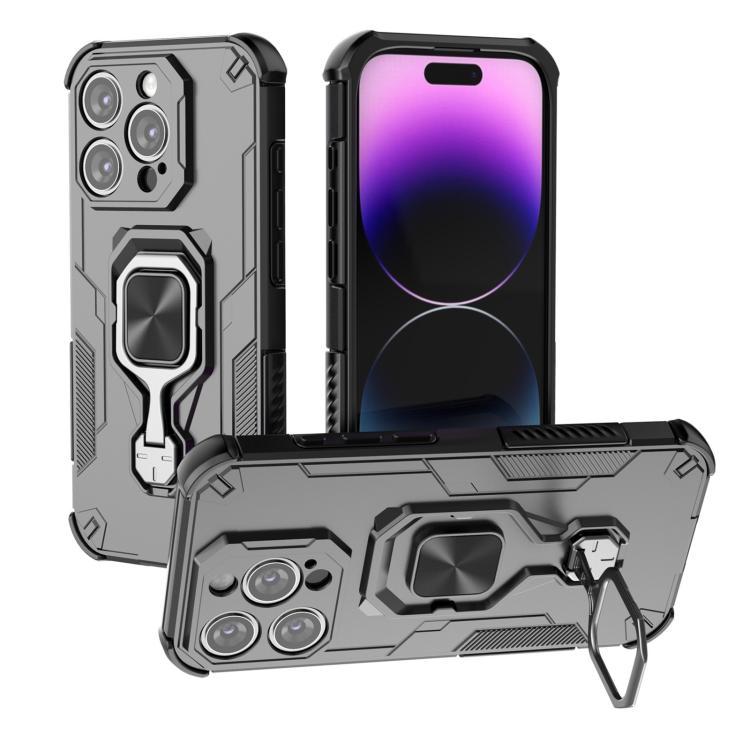 iPhone 13/14/15 Metal Kickstand TPU Hybrid PC Phone Case