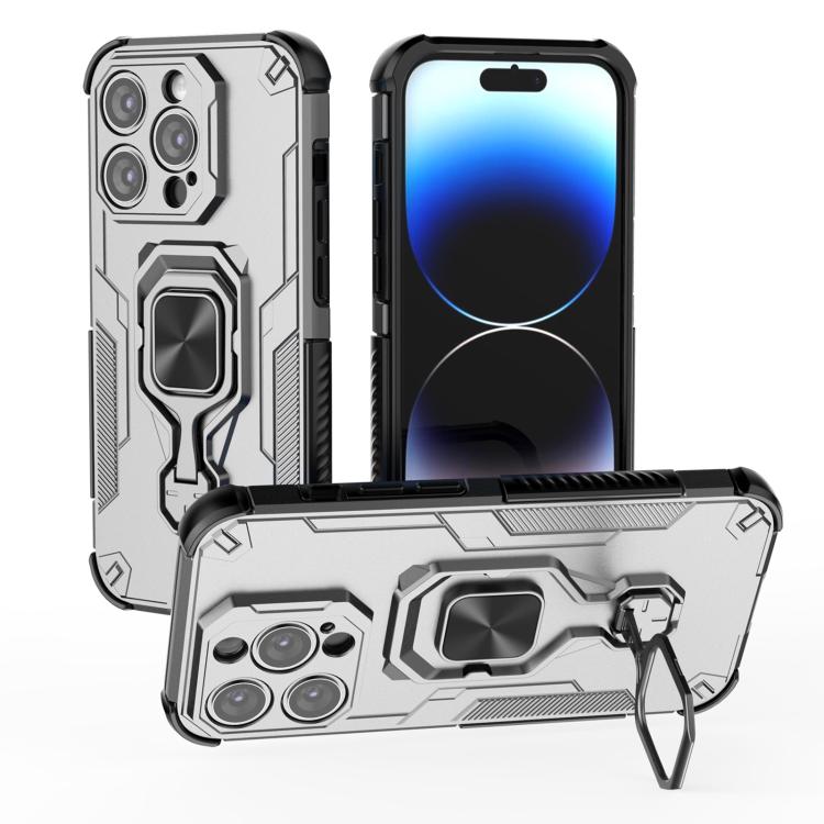 iPhone 13/14/15 Metal Kickstand TPU Hybrid PC Phone Case