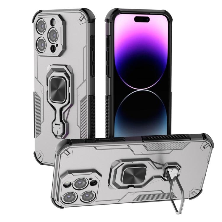 iPhone 13/14/15 Metal Kickstand TPU Hybrid PC Phone Case