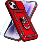 iPhone 14 Plus 6.7", Heavy Duty Military Grade Drop Protective Cover Kickstand Plum