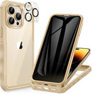 iPhone 14 Pro Case 6.1’’, Full Body Rugged Protective Case+2 Pack Camera Bumper Case Royal Purple