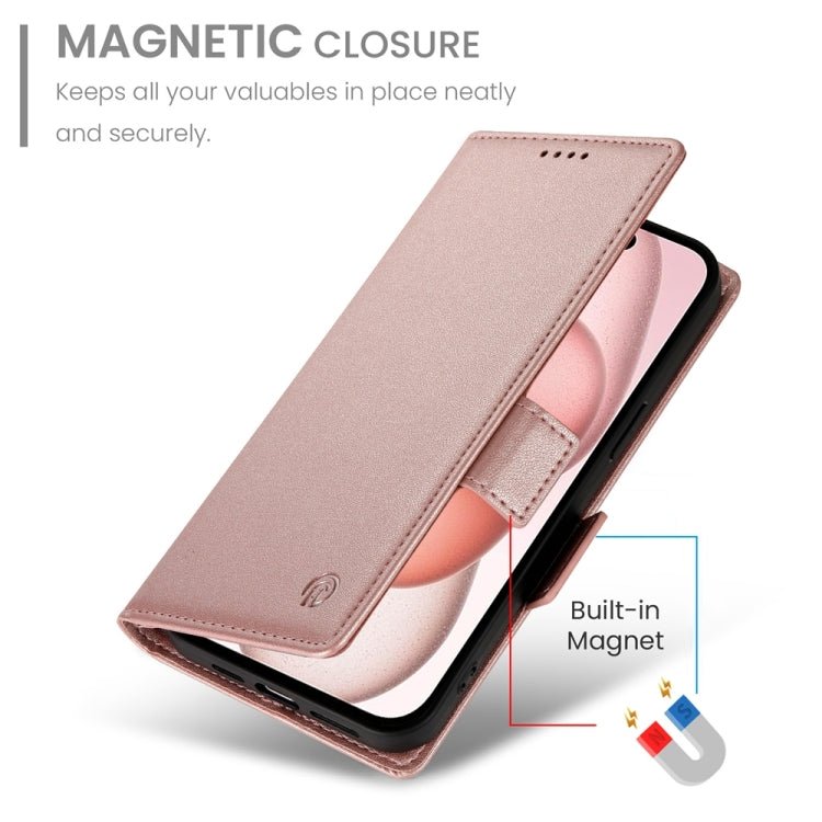 iPhone 14/15 Side Buckle Magnetic Frosted Leather Phone Case