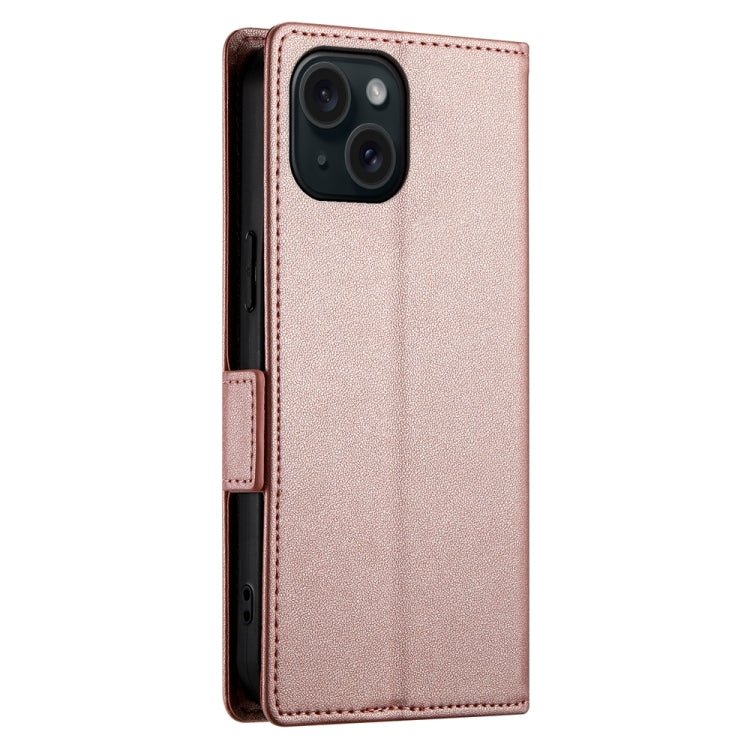 iPhone 14/15 Side Buckle Magnetic Frosted Leather Phone Case