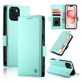 iPhone 14/15 Side Buckle Magnetic Frosted Leather Phone Case