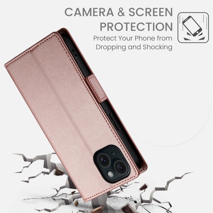 iPhone 14/15 Side Buckle Magnetic Frosted Leather Phone Case