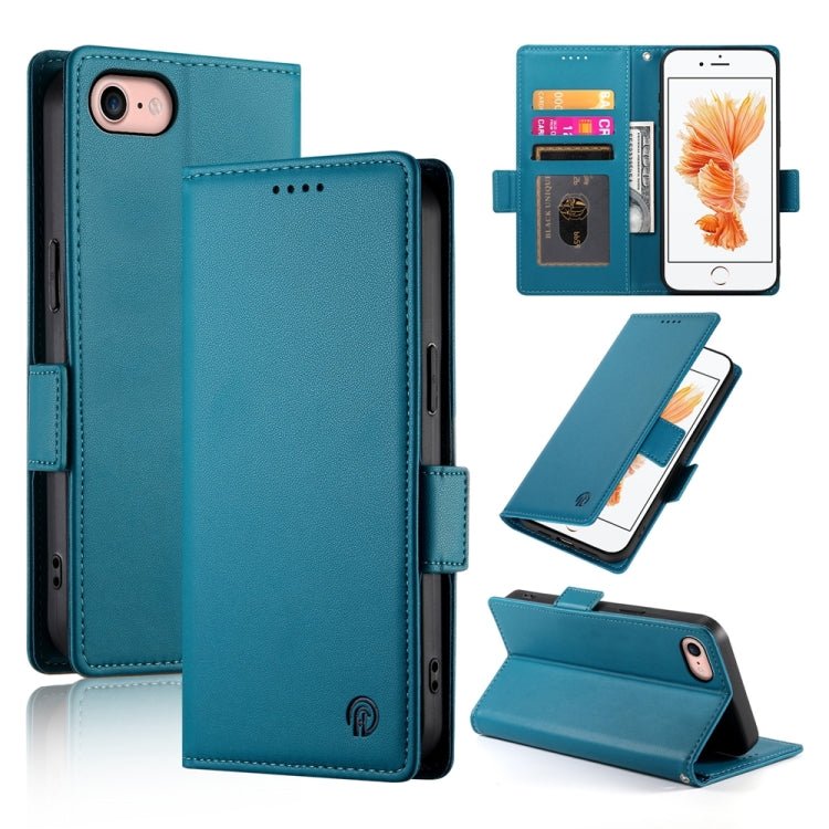 iPhone 14/15 Side Buckle Magnetic Frosted Leather Phone Case